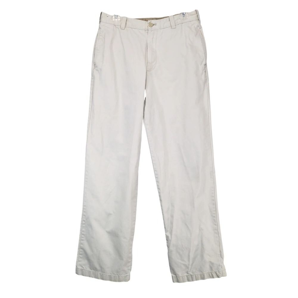 Izod Beige Saltwater Wash Chino Pants Mens 32x31" Coastal Preppy Resort Office